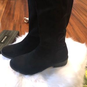 Black knee high boots